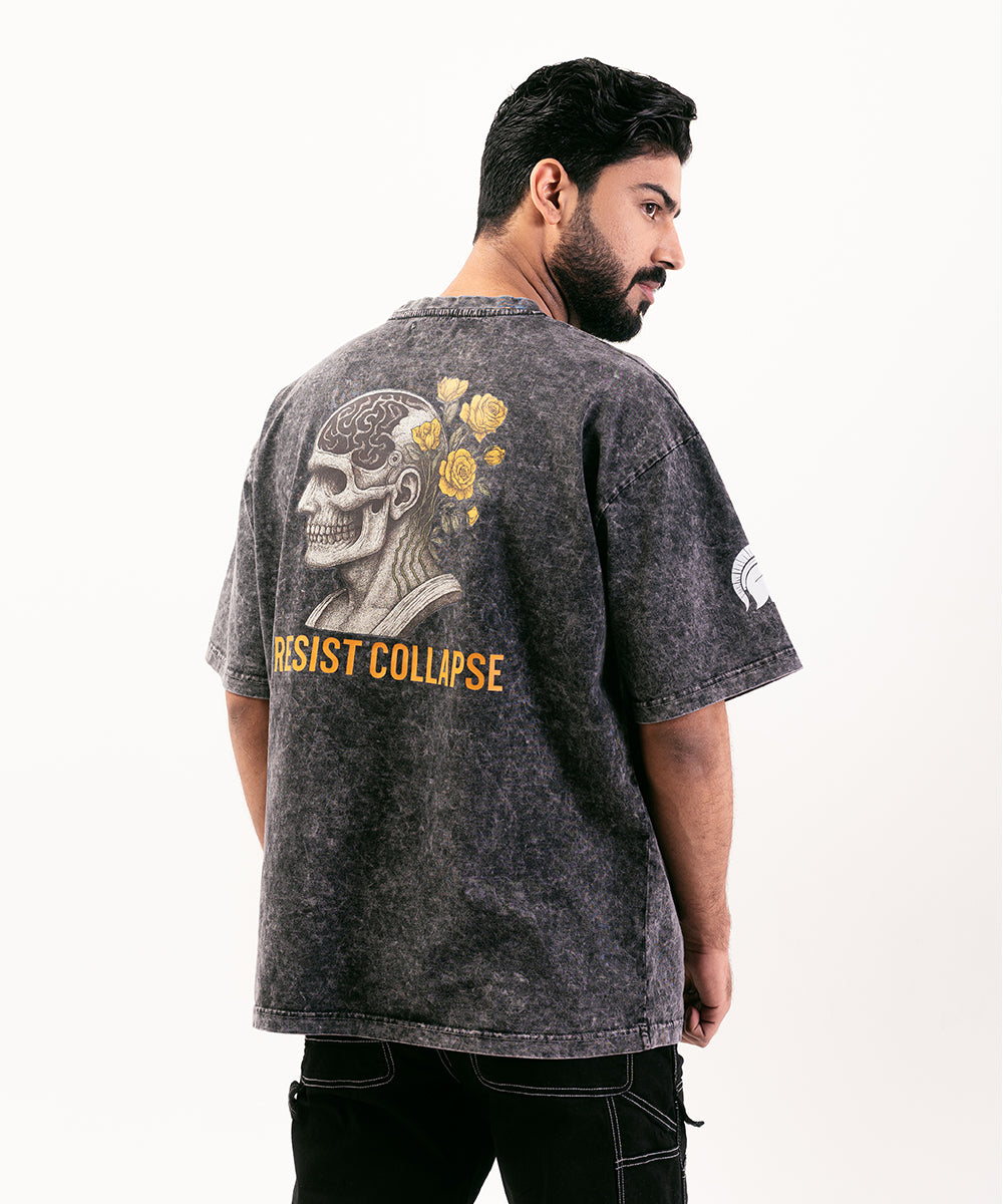 Acid Wash Over sized Graphic T-Shirt For Men