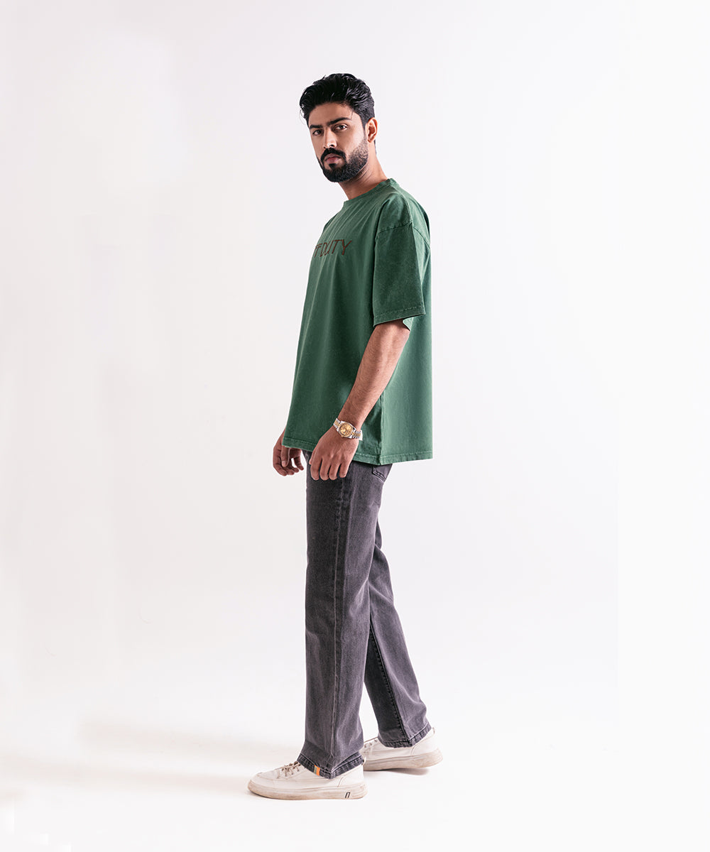 Wide-Leg Black Jeans For Men