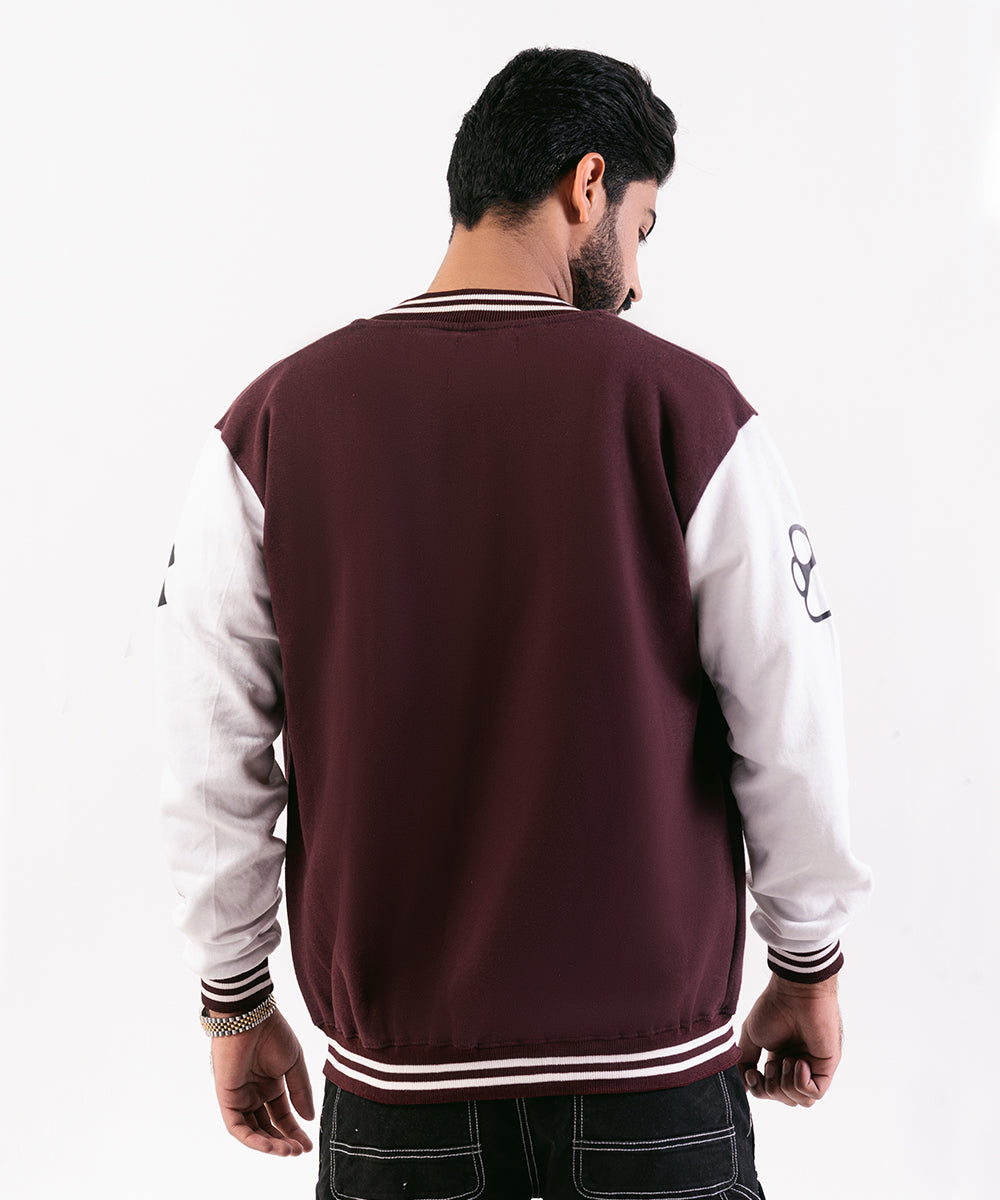 Baseball-Inspired Jacket Red & White For Men