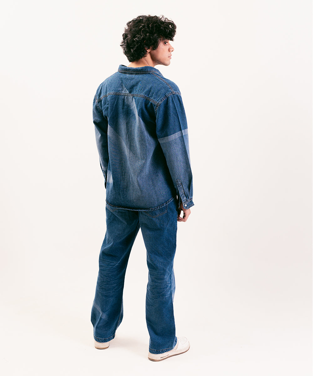 Denim Button Down Shirt For Men
