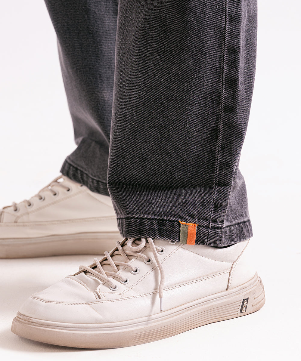 Wide-Leg Black Jeans For Men