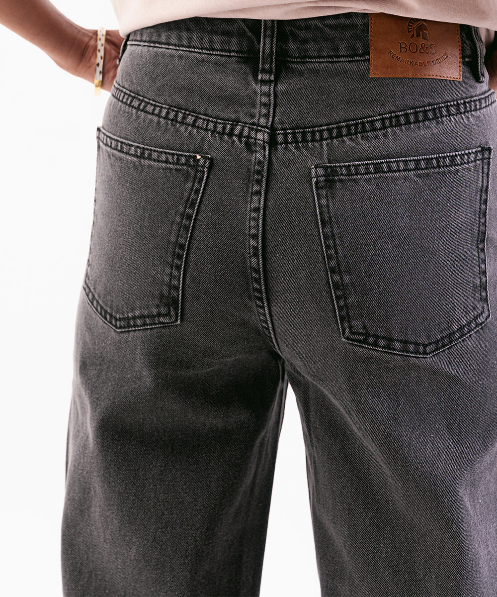 Wide-Leg Black Jeans For Women