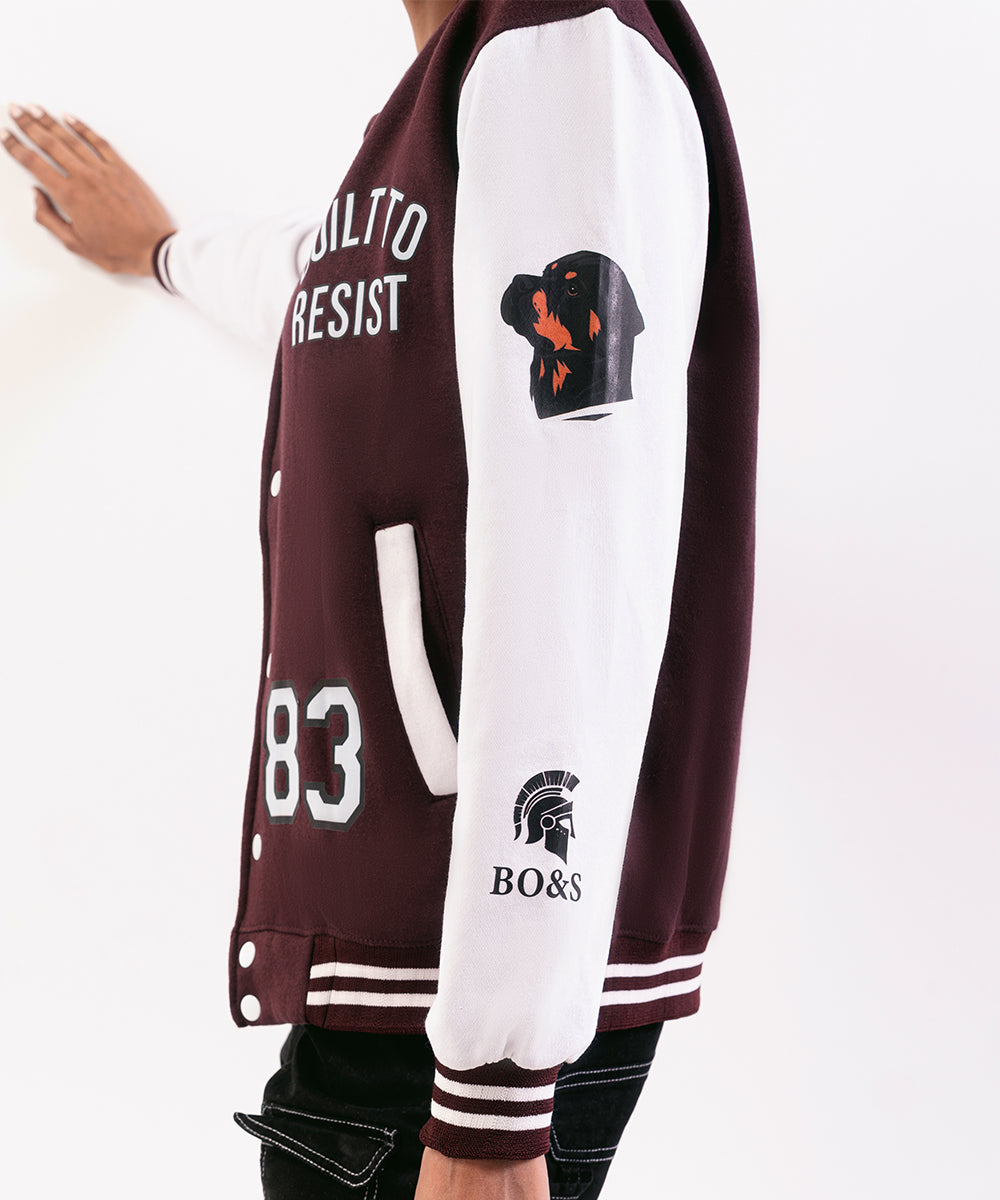 Baseball-Inspired Jacket Red & White For Women