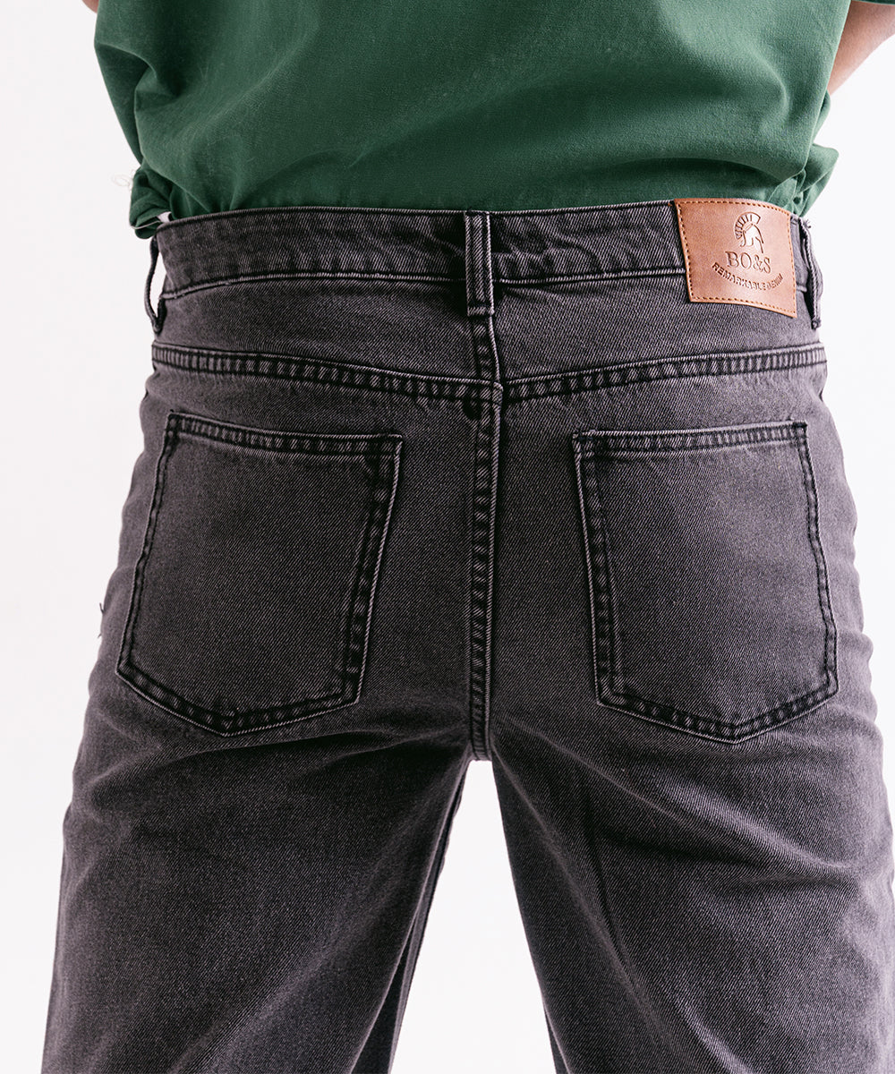 Wide-Leg Black Jeans For Men