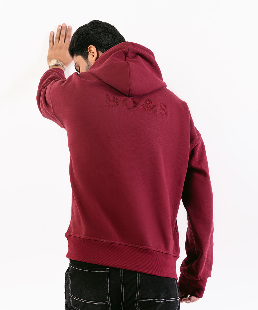 Oversized Maroon Hoodie For Men