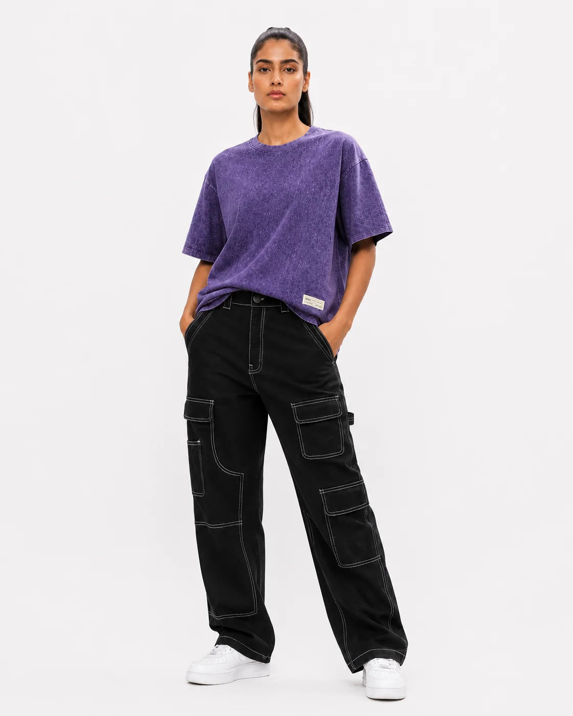 Shop the Look – Purple Haze Tee & Black Cargo Pants