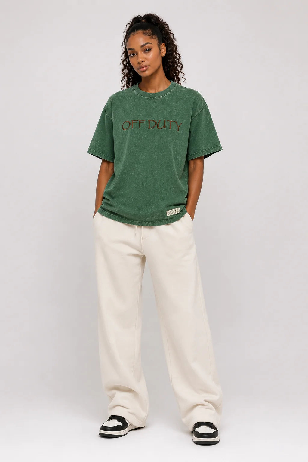 After Hours Oversized Green Acid Wash Tee