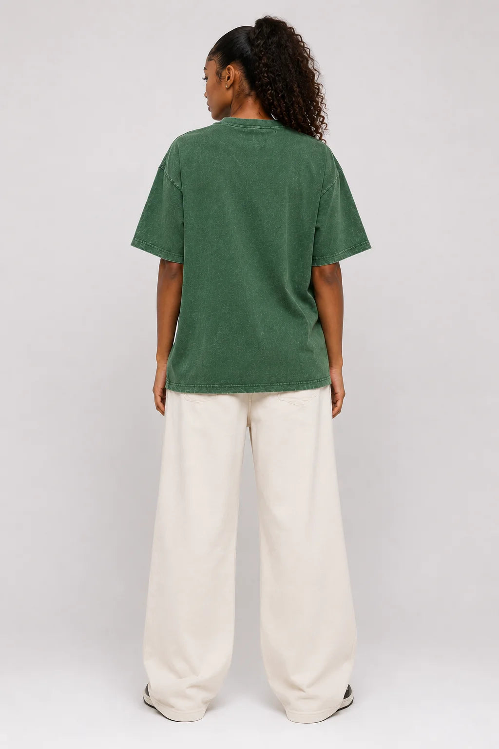 After Hours Oversized Green Acid Wash Tee