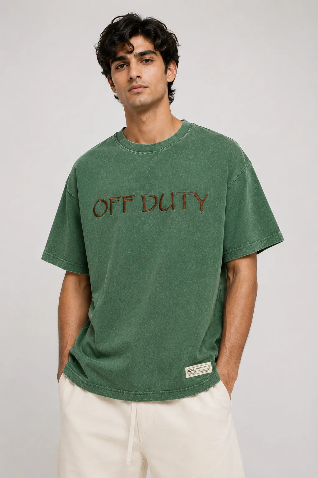 After Hours Oversized Green Acid Wash Tee